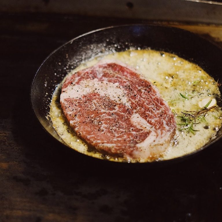 Butter Pan Seared Dry-Aged ribeye steak by Cutt & Grill